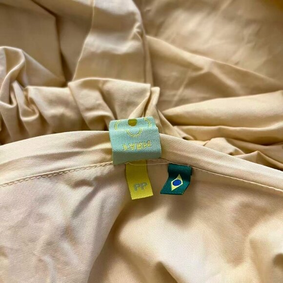 NWOT Farm Rio Cotton Asymmetric Irregular Pleated Midi Dress XS Hollowed Waist - Picture 10 of 12